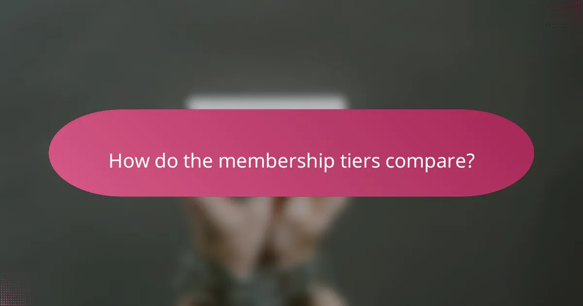 How do the membership tiers compare?