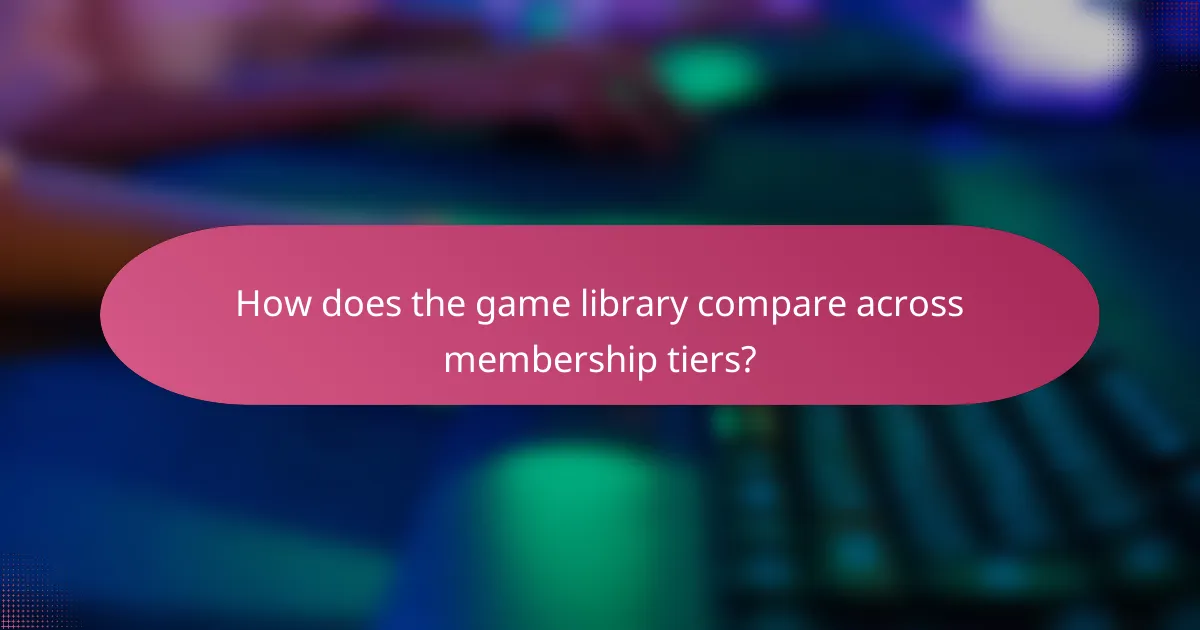 How does the game library compare across membership tiers?