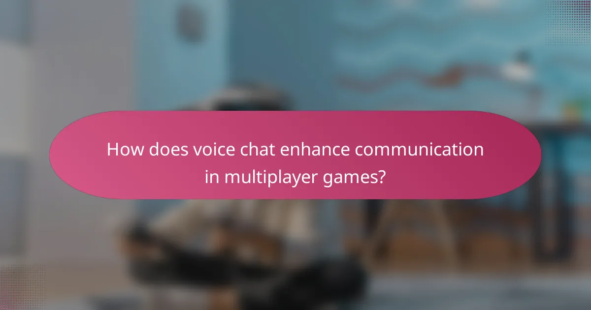 How does voice chat enhance communication in multiplayer games?